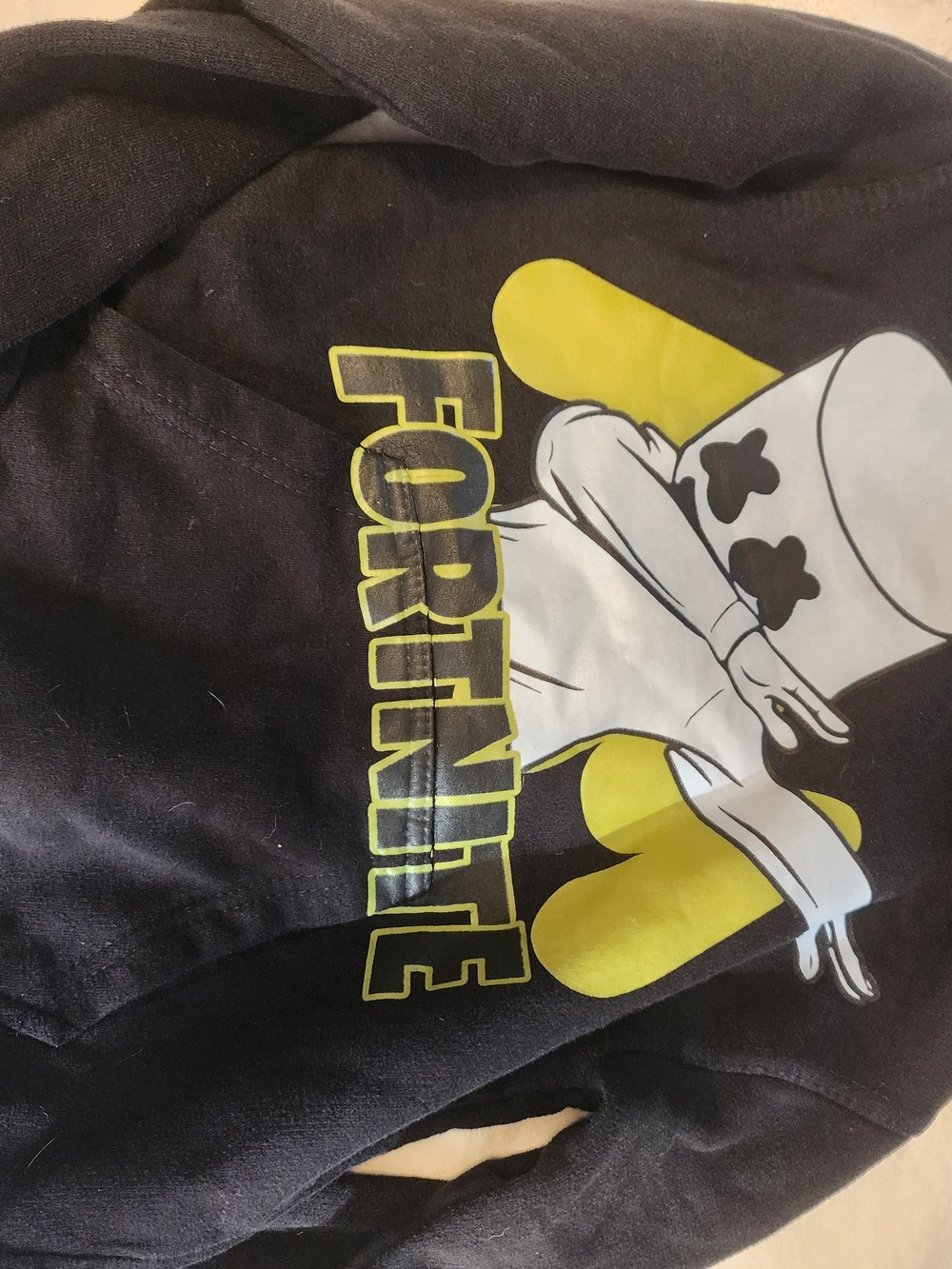 Fortnite Kids Black Hoodie with Yellow Graphic